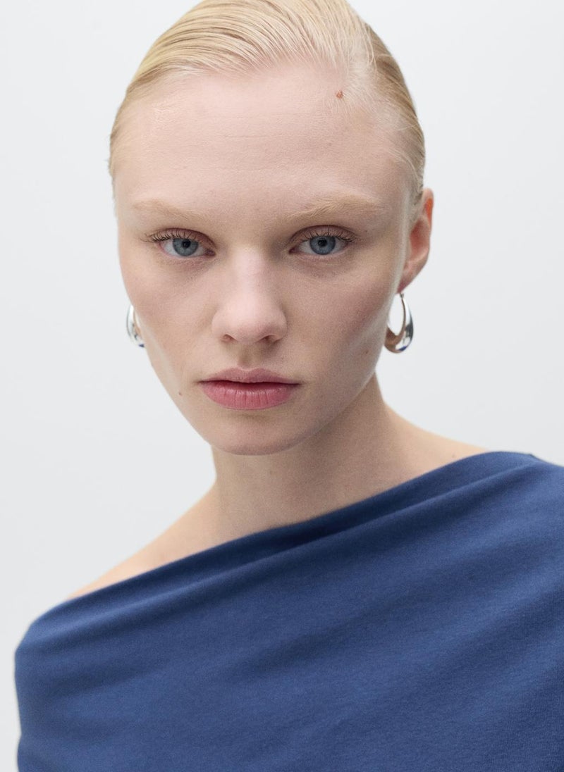 MANGO - Casual Asymmetrical Linen Top - Image 1