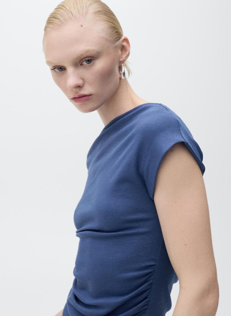MANGO - Casual Asymmetrical Linen Top - Image 1