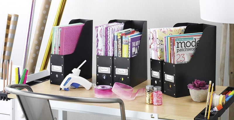 Whitmor Magazine Storage Desk Organizers - Black (Set of 5) - Image 3