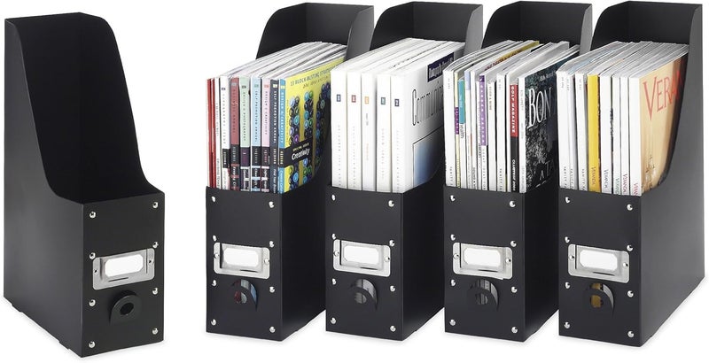 Whitmor Magazine Storage Desk Organizers - Black (Set of 5) - Image 4