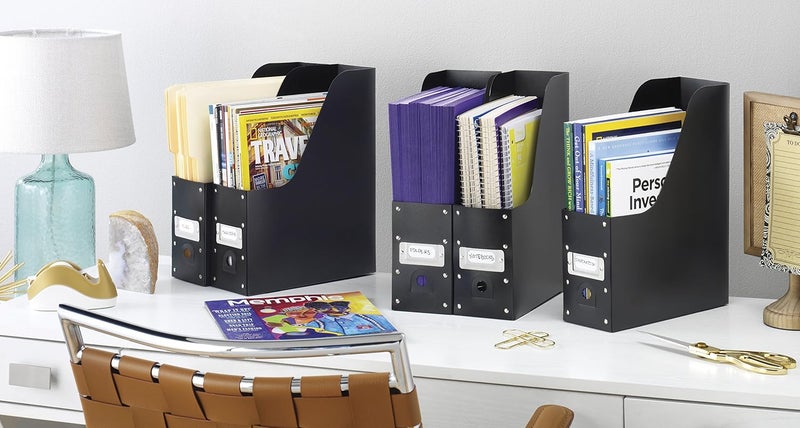 Whitmor Magazine Storage Desk Organizers - Black (Set of 5) - Image 2
