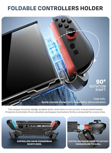Mumba Blade Series Case for Nintendo Switch 2 Dock Friendly MilitaryGrade Protection Switch 2 Grip Protective Cover Shell QuickRelease JoyCon Accessories for Switch 2 Controllers Black - Image 3