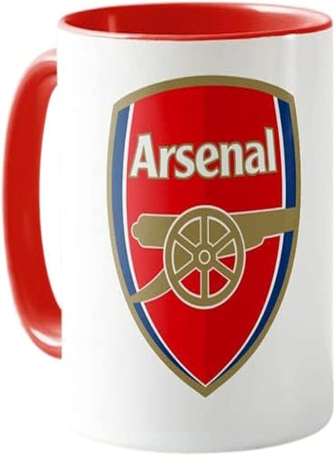 RYN PRINTED DESIGN Printed Arsenaal FC Mug White & Red 11ounce
