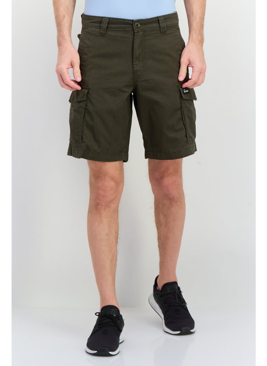 Penfield Men Brand Logo Cargo Shorts, Olive  - Image 1