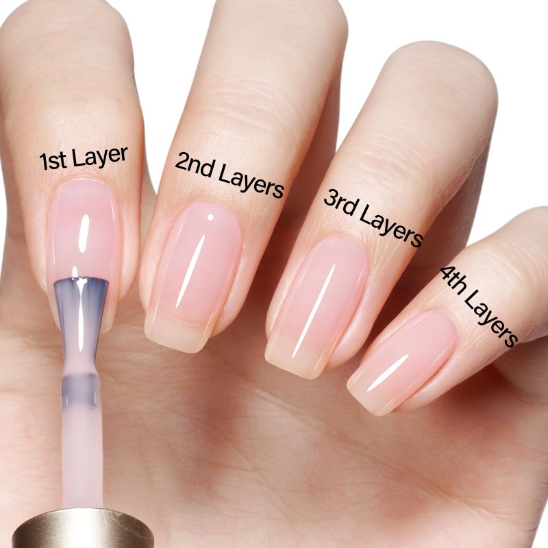 AILLSA Milky Pink Nude Gel Nail Polish, 15ml Translucent Soak Off UV LED Light Cure Gel Polish, Long Lasting for French Nail Art Salon DIY Manicure at Home - Image 4