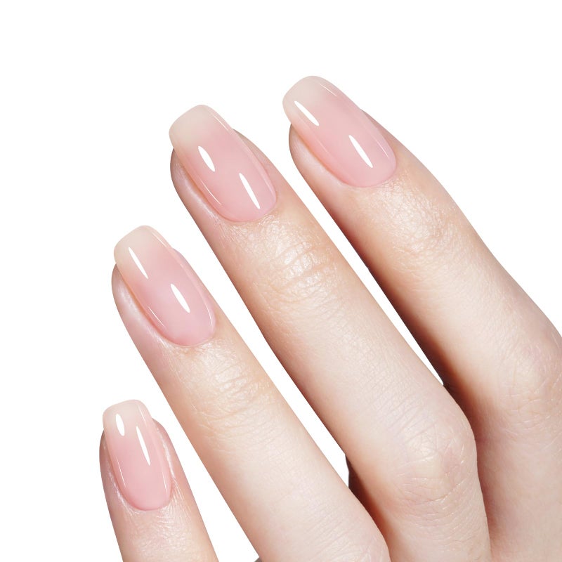 AILLSA Milky Pink Nude Gel Nail Polish, 15ml Translucent Soak Off UV LED Light Cure Gel Polish, Long Lasting for French Nail Art Salon DIY Manicure at Home - Image 3
