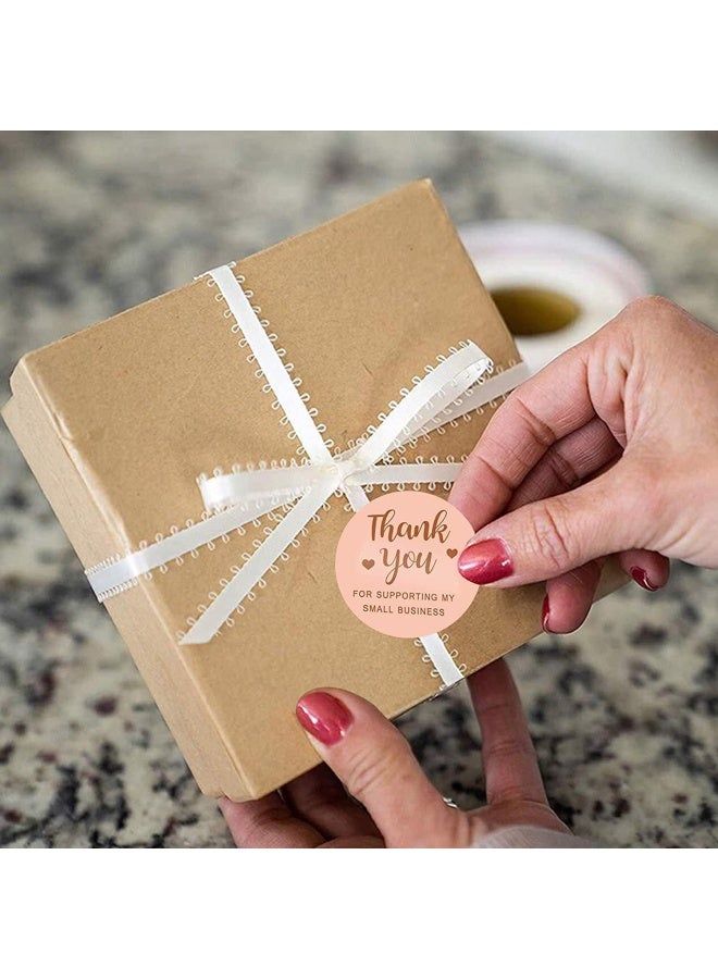 Premify ملصقات شكر بحجم 1.5 بوصة، 600 قطعة باللون الوردي مع طباعة ذهبية وردية ملصقات شكر لتغليف الخبز، أختام الأظرف للأعمال الصغيرة، عيد الميلاد، تغليف هدايا الحفلات - Image 4