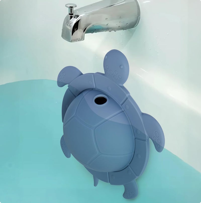 Jumble Dream Bath Overflow Drain Cover – Blue Tub Overflow Stopper Fits Bathtub Drains, Prevents Water Loss, Bathroom Accessory for Deeper Soaks – Drains in Deep Sea Blue - Image 1