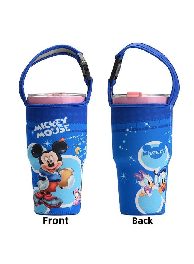 Diving Cloth Cup Cover Car Cup Cloth Cover Printing Protective Cover Ice Bully Cup Cover Creative Cartoon-Color:Mickey Rugby-Capacity:900ml - Image 1