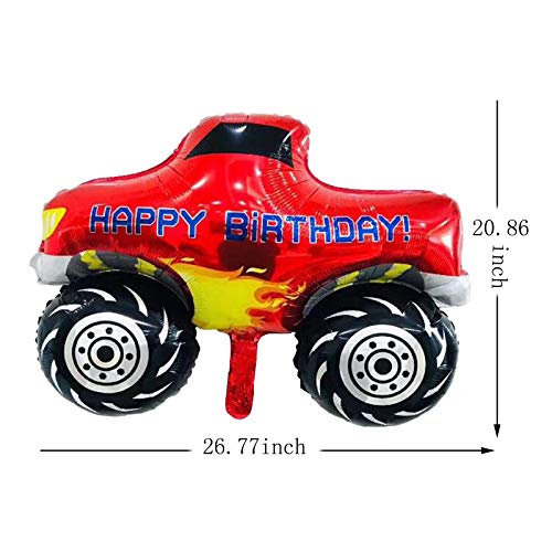 ALY 6PCS Monster Truck Foil Balloons for Kids 3rd Birthday Baby Shower Car Theme Party Decorations Monster Truck 3rd Birthday - Image 5