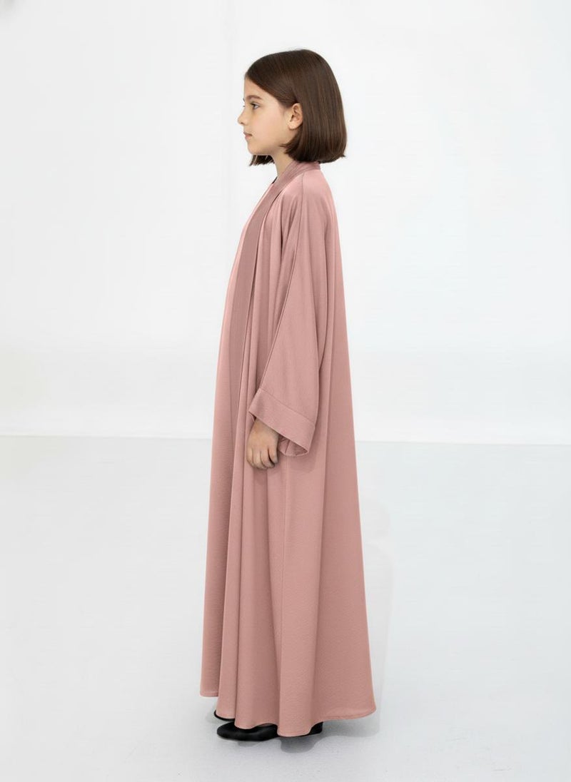 MSquare Fashion Pink Premium 3-Piece Kids Abaya Set  Lightweight Harir Maqsood Modest Wear for Girls - Image 2