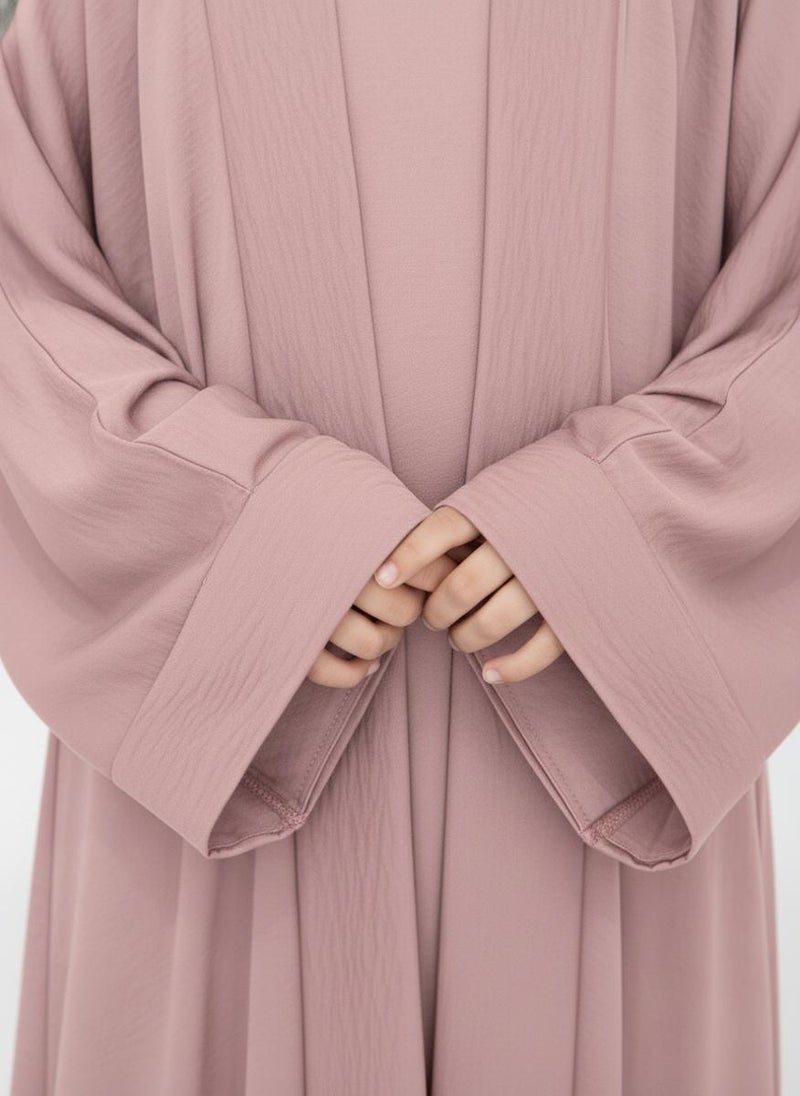 MSquare Fashion Pink Premium 3-Piece Kids Abaya Set  Lightweight Harir Maqsood Modest Wear for Girls - Image 5