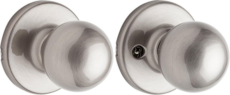 Kwikset Kwikset Polo Interior Passage Door Knob Handle For Closet and Hallway Doors NonLocking Doorknob in Satin Nickel with Microban Protection  - Image 2