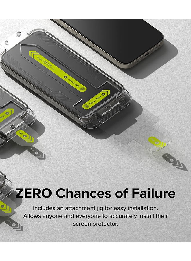 Ringke Tempered Glass Easy Slide Compatible With iPhone 15 Pro Max Screen Protector, Case Friendly Shatterproof Premium 9H Hardness, Anti-Scratch - 2 Pack Clear - Image 4
