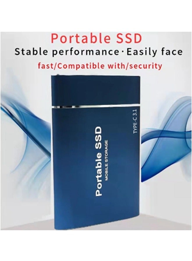 Type-C Mobile Solid State Drive Portable USB3.1 Interface SSD Shockproof Aluminum Alloy Solid State Drive for PC Laptop Mac Data Storage and Transfer and Android Phone, Computers and Tablets(2TB,Blue) - Image 2