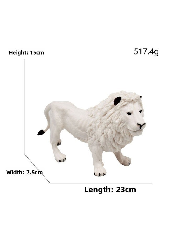 Animal Model Special For Teaching And Education Animal Model Kangaroo Elephant Lion Tiger Deer Ostrich Wolf-Color:654 White Dagong Lion (517.4g)  - Image 1