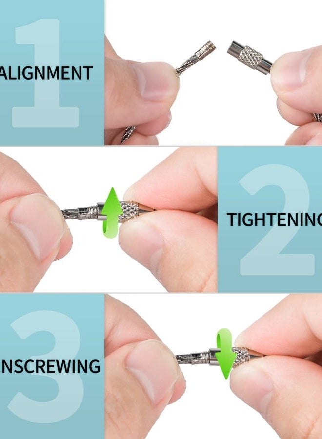 Pawfly 25 Pack Wire Keychain Cable 6 inch Stainless Steel Key Ring Loop for Outdoor Hiking - Image 4