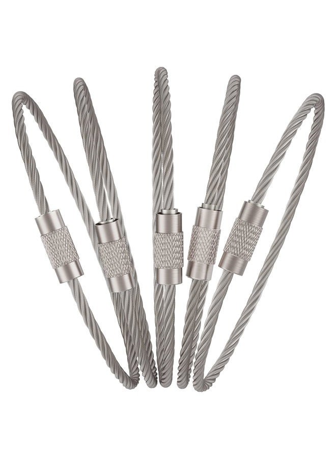 Pawfly 25 Pack Wire Keychain Cable 6 inch Stainless Steel Key Ring Loop for Outdoor Hiking - Image 1
