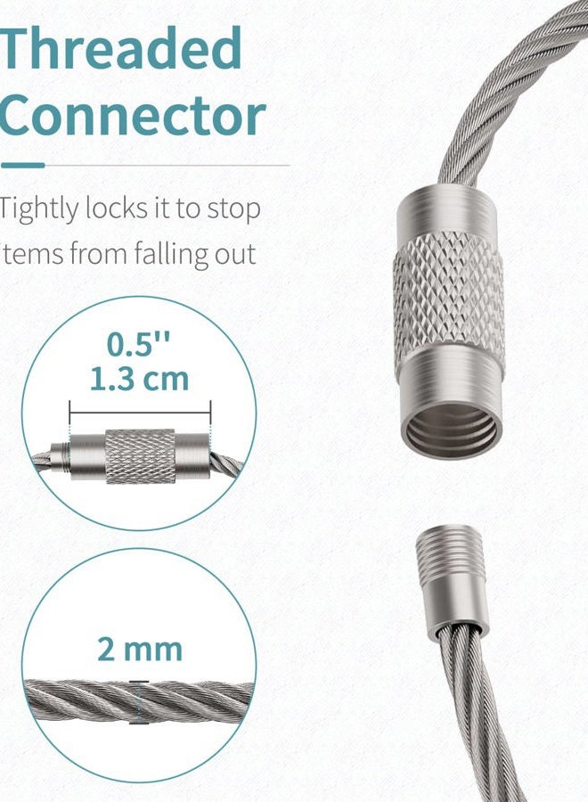 Pawfly 25 Pack Wire Keychain Cable 6 inch Stainless Steel Key Ring Loop for Outdoor Hiking - Image 3