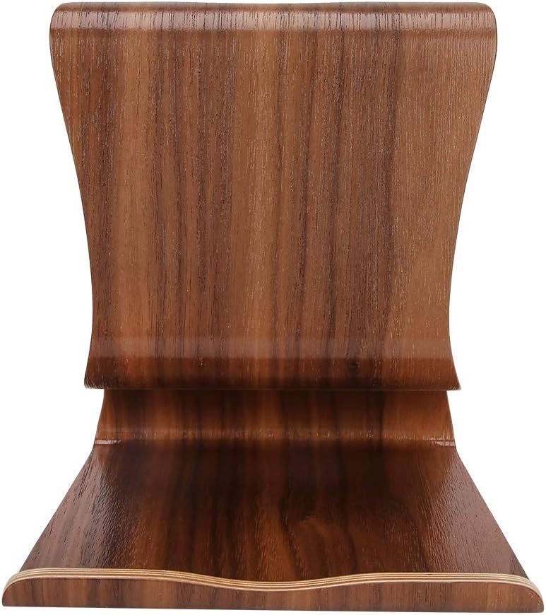 حامل هاتف خشبي بني للطاولة الجانبية للسرير أو المكتب مع حامل لوحي قوي - Image 3