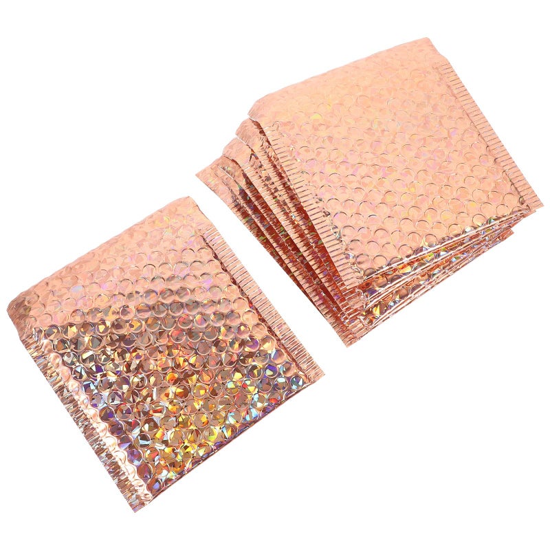 Rose Metallic Air Cushion Mailers 15x13cm Self Adhesive Shipping Bags 20 Pack - Image 2