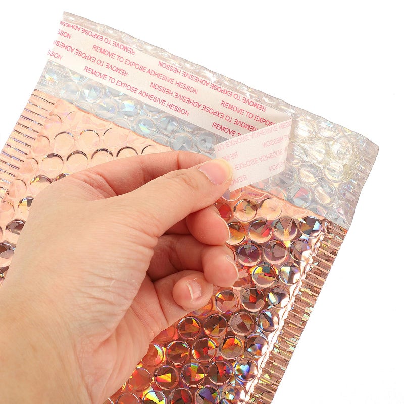 Rose Metallic Air Cushion Mailers 15x13cm Self Adhesive Shipping Bags 20 Pack - Image 5