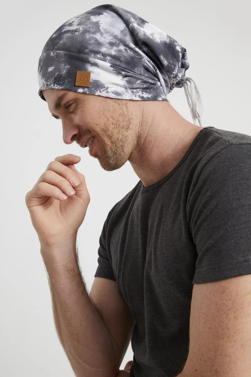 بوتيكجيز Men's Batiktrend Yarn 4 Season Hat Beanie Buff Ultra Soft Combed Cotton
