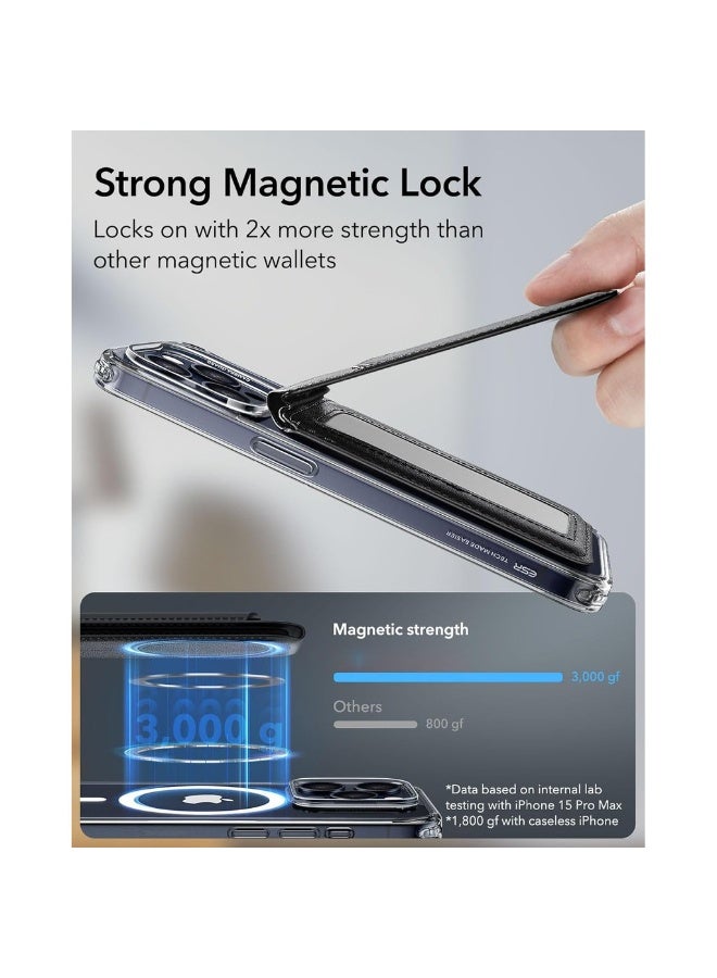 For Magsafe Wallet Compatible With MagSafe Wallet For IPhone Wallet With Adjustable Stand For IPhone 16/15/14/13/12 Series Not For IPhone 13/12 Mini 3 Card Holder Vegan L - Image 3