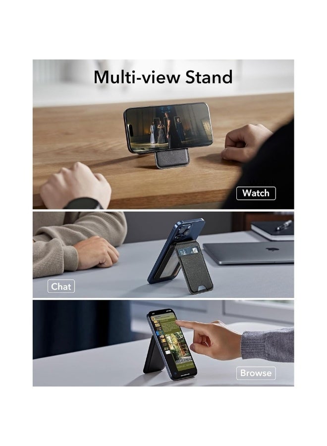 For Magsafe Wallet Compatible With MagSafe Wallet For IPhone Wallet With Adjustable Stand For IPhone 16/15/14/13/12 Series Not For IPhone 13/12 Mini 3 Card Holder Vegan L - Image 4