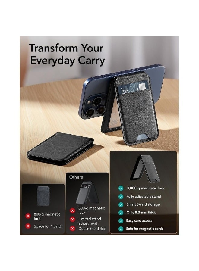 For Magsafe Wallet Compatible With MagSafe Wallet For IPhone Wallet With Adjustable Stand For IPhone 16/15/14/13/12 Series Not For IPhone 13/12 Mini 3 Card Holder Vegan L - Image 2