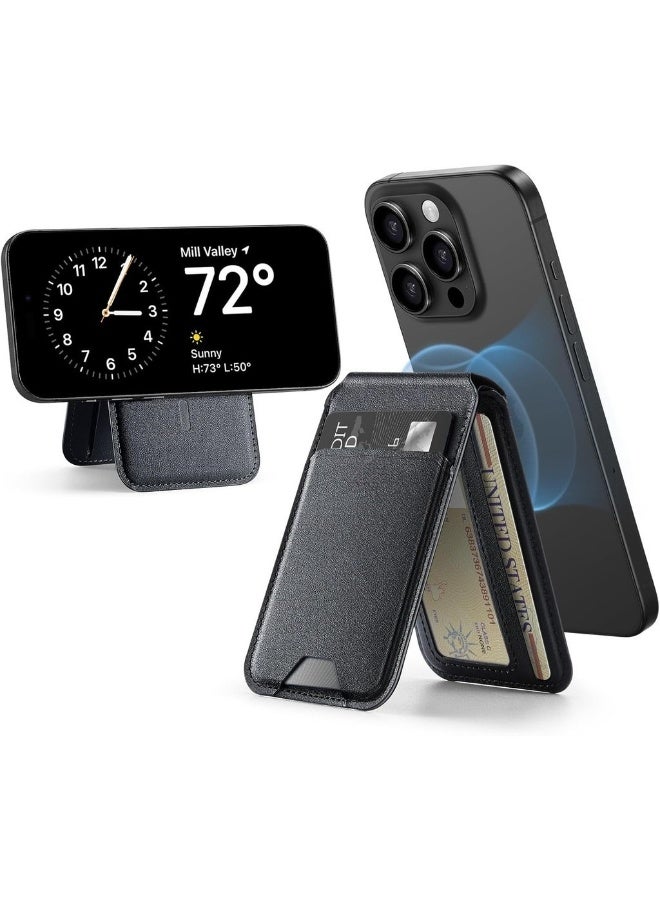 For Magsafe Wallet Compatible With MagSafe Wallet For IPhone Wallet With Adjustable Stand For IPhone 16/15/14/13/12 Series Not For IPhone 13/12 Mini 3 Card Holder Vegan L - Image 1