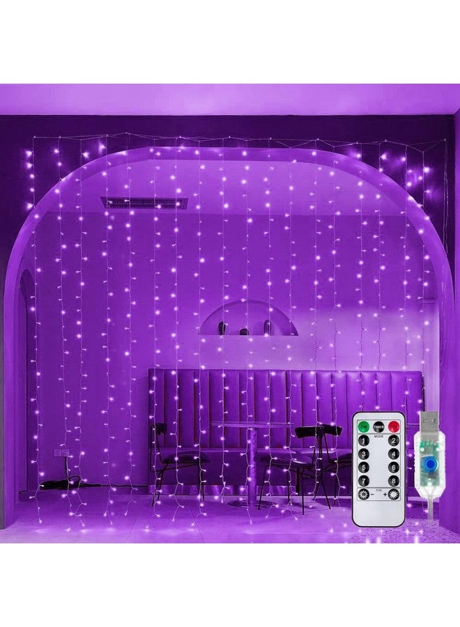 MIRADH 300 Led Fairy Curtain Lights 1 Meters With Remote Control Adjustable Brightness,Usb Operated For Home Decoration,Diwali Decoration,Bedroom Outdoor Birthday Balloon Decoration(Purple) - Image 2