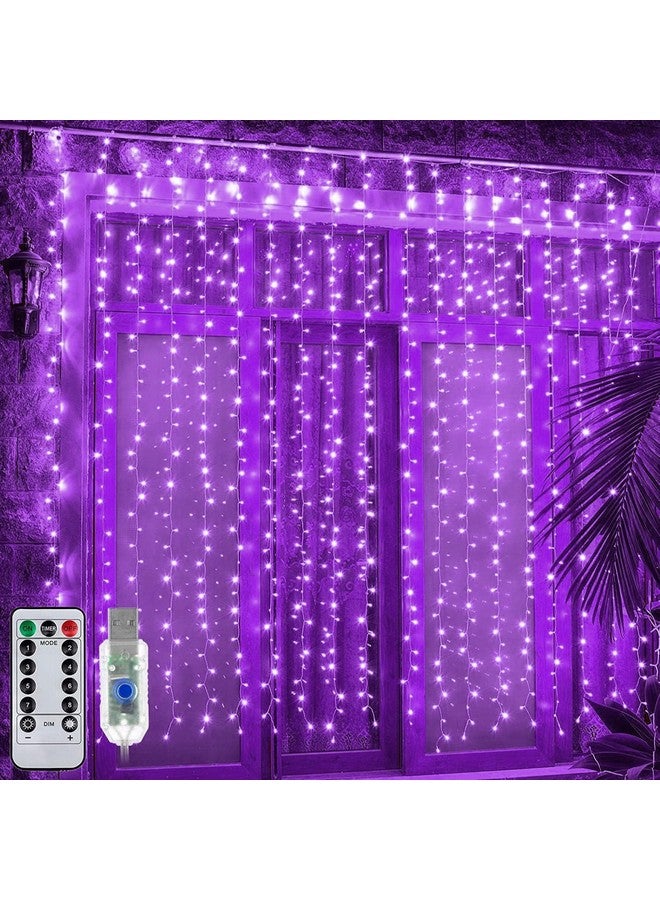 MIRADH 300 Led Fairy Curtain Lights 1 Meters With Remote Control Adjustable Brightness,Usb Operated For Home Decoration,Diwali Decoration,Bedroom Outdoor Birthday Balloon Decoration(Purple) - Image 1