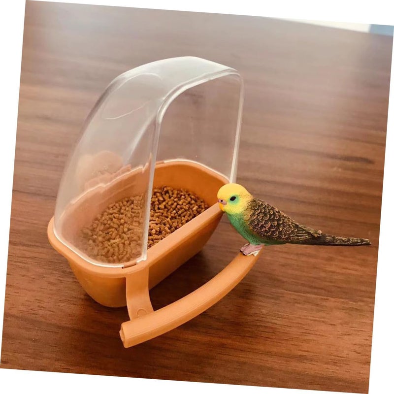 VOSAREA 2pcs Plastic Anti-Spill Bird Feeder Cups for Cage Parrot Food Box with Perch, Outdoor and Indoor Pet Bird Feeding Supplies - Image 4