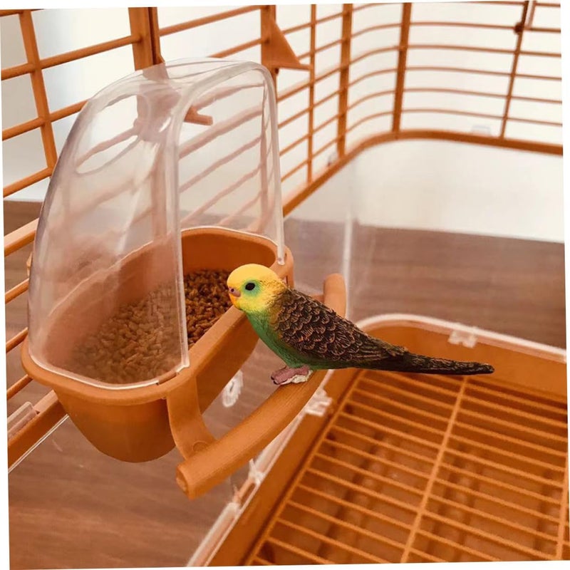 VOSAREA 2pcs Plastic Anti-Spill Bird Feeder Cups for Cage Parrot Food Box with Perch, Outdoor and Indoor Pet Bird Feeding Supplies - Image 5