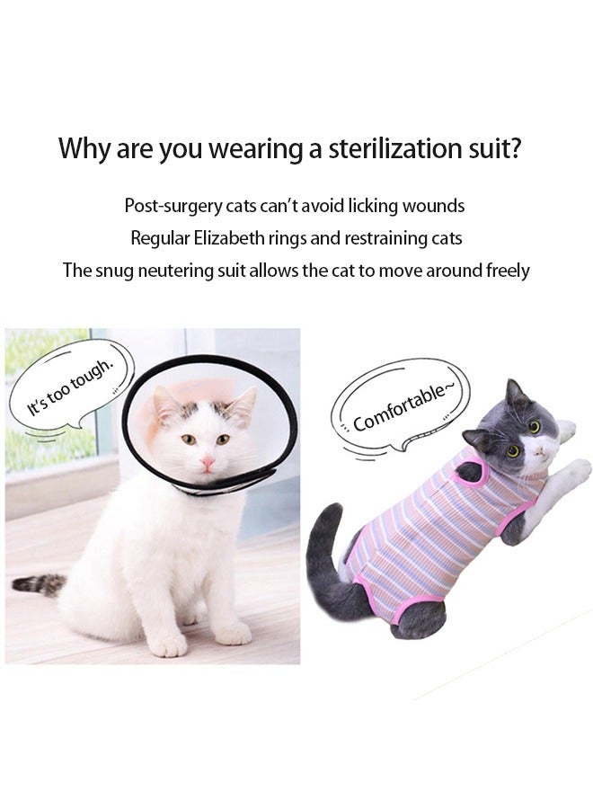Cat Professional Recovery Suite, Surgical Recovery Shirt, Breathable Recovery Suit, for Cats After Surgery Wear Anti Licking Wounds, Perfect E-Collar Alternative, Pajama Suit (Size S) - Image 5