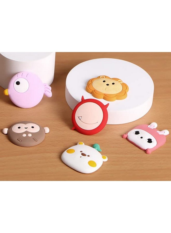 KolorFish Door Stopper Wall Protector (6 Pcs), Bumper Self Adhesive Door Knob Pads Soft Rubber Cute Pattern for Protecting Wall, Fridge Door, Cabinets, Toilet - Image 1