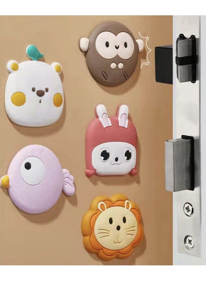 KolorFish Door Stopper Wall Protector (6 Pcs), Bumper Self Adhesive Door Knob Pads Soft Rubber Cute Pattern for Protecting Wall, Fridge Door, Cabinets, Toilet - Image 2