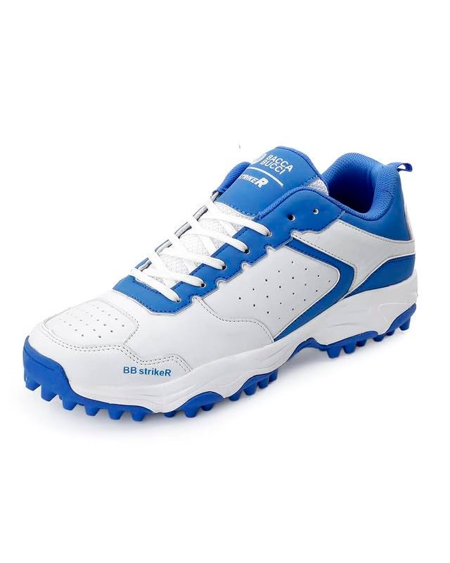 Bacca Bucci Striker Cricket Shoes Unleash Precision, Power, and Performance on the Pitch Blue and White UK 12 - Image 1