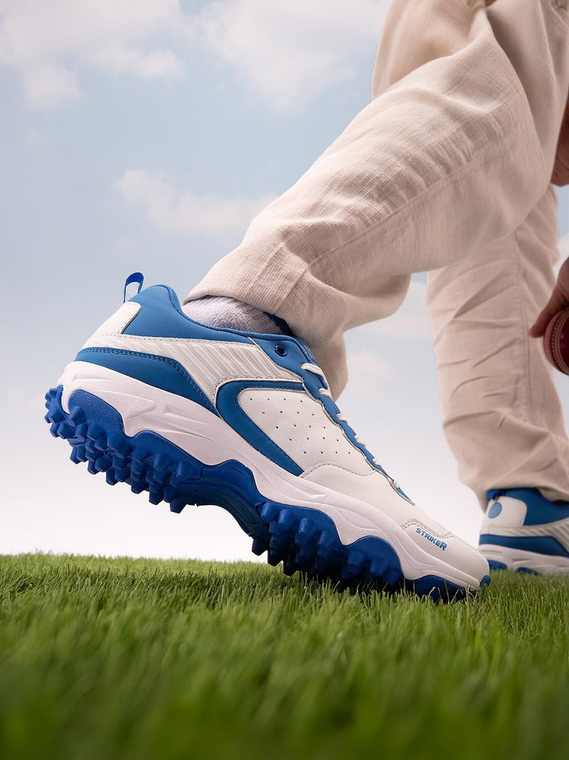 Bacca Bucci Striker Cricket Shoes Unleash Precision, Power, and Performance on the Pitch Blue and White UK 12 - Image 5