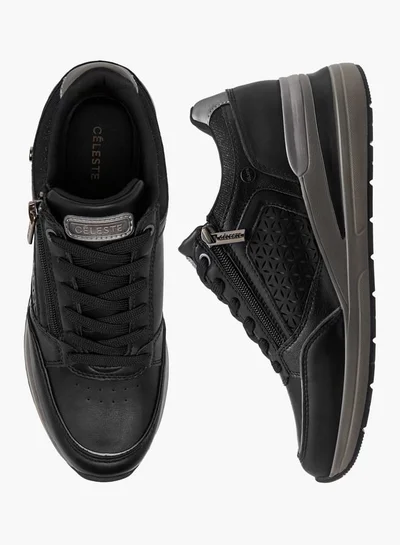 Celeste Women's Panelled Sneakers with Lace-Up Closure