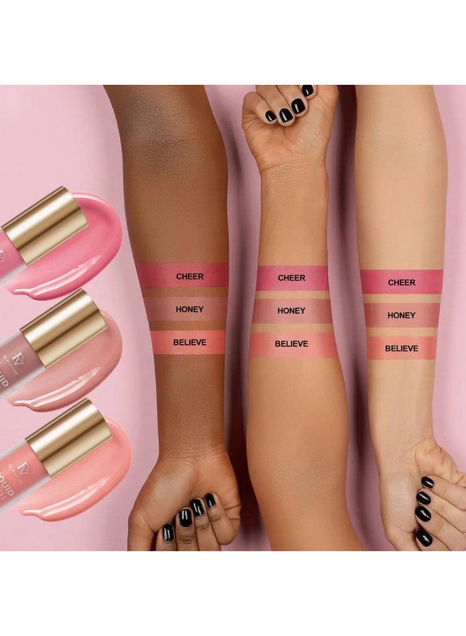 FV Liquid Blush High Pigmented Soft Cream Blush For Cheeks Long Lasting Cheek Tint With Dewy Finish Breathable & Lightweight Makeup Blush For Natural Look (Honey) - Image 3