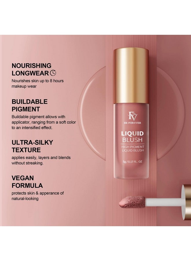 FV Liquid Blush High Pigmented Soft Cream Blush For Cheeks Long Lasting Cheek Tint With Dewy Finish Breathable & Lightweight Makeup Blush For Natural Look (Honey) - Image 4