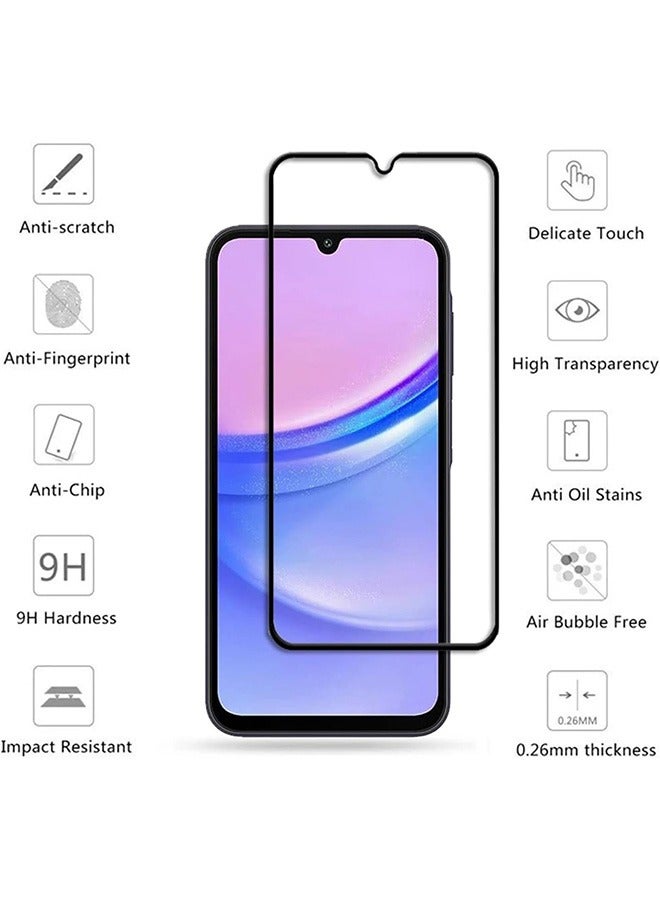 2 Pack Samsung Galaxy A15 5G Screen Protector, 9H Tempered Glass Screen Protector for Samsung Galaxy A15 5G, Full Coverage Bubble-Free Tempered Film, Anti-Scratch Film - Image 2