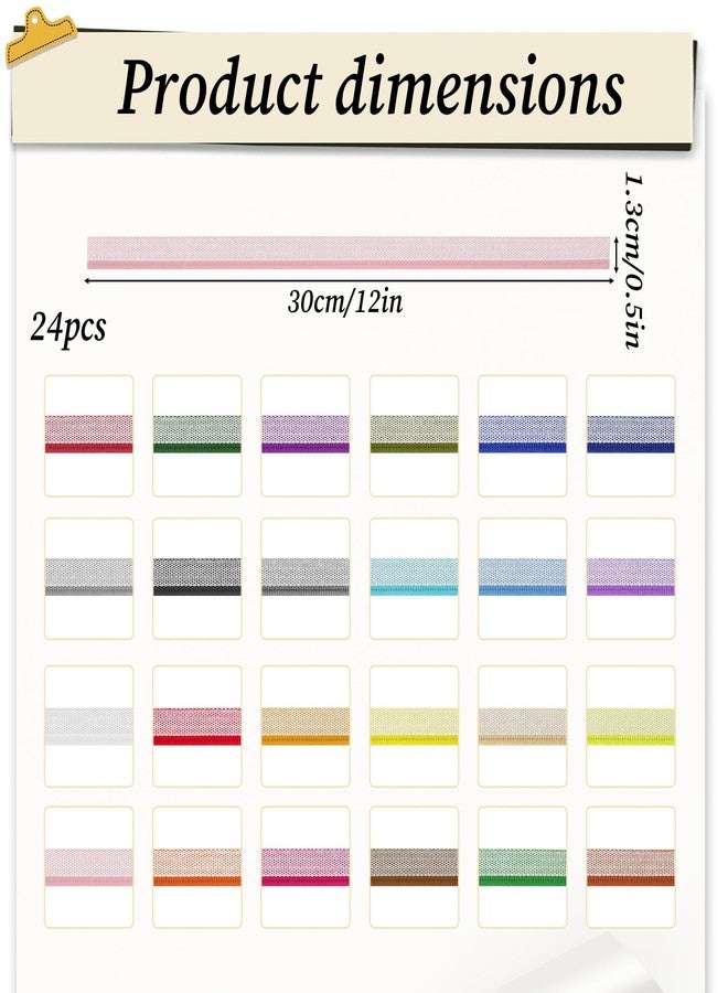 Exircy 48 Pcs Book Binding Endbands, 12 Inch Cotton Book Headband Binding Kit for Beginners, 24 Colors - Image 2