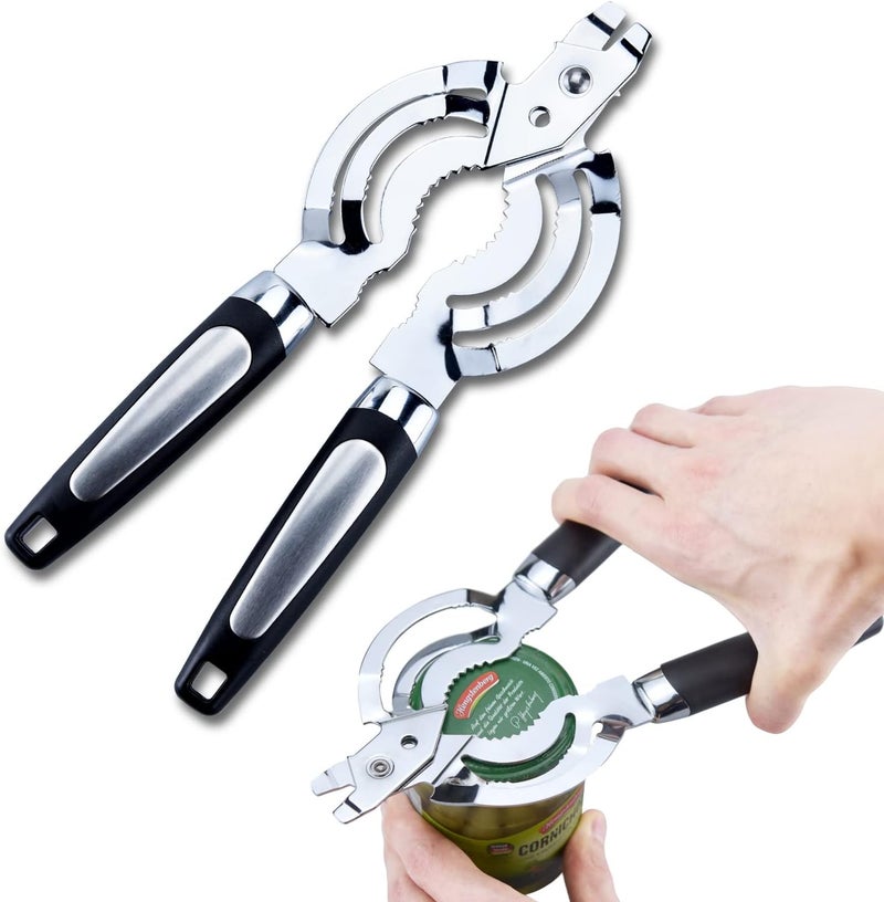 Zoiwdur Jar Opener, Multi Jar Opener for Weak Hands, Stainless Steel Jar Lid Opener, Beer Bottle Opener for Arthritic Hands, Seniors with Arthritis - Image 1