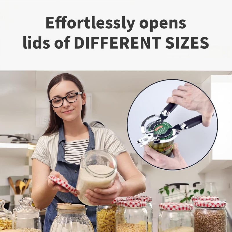 Zoiwdur Jar Opener, Multi Jar Opener for Weak Hands, Stainless Steel Jar Lid Opener, Beer Bottle Opener for Arthritic Hands, Seniors with Arthritis - Image 2