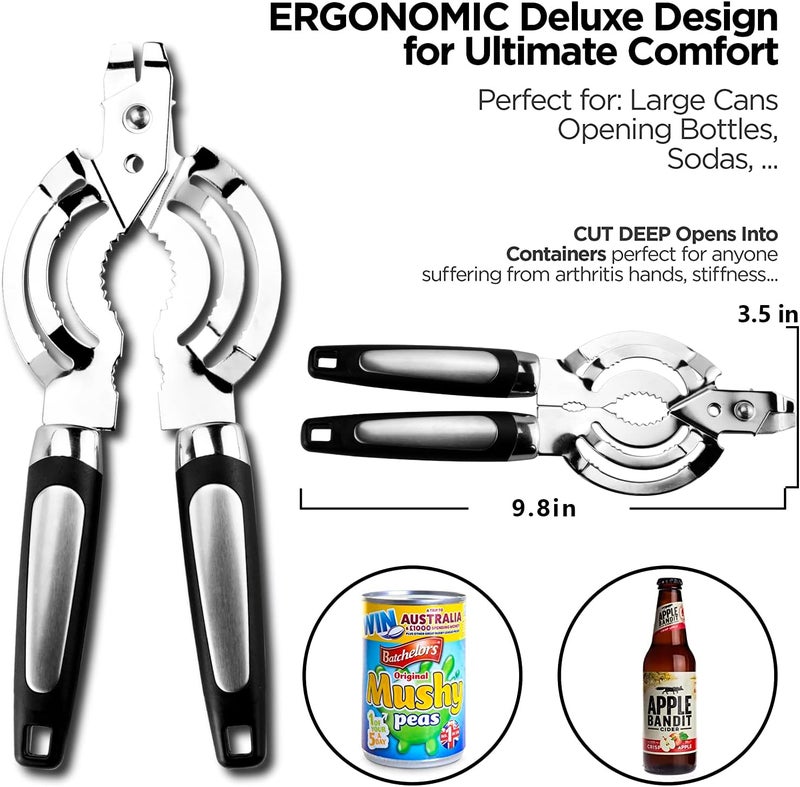 Zoiwdur Jar Opener, Multi Jar Opener for Weak Hands, Stainless Steel Jar Lid Opener, Beer Bottle Opener for Arthritic Hands, Seniors with Arthritis - Image 3