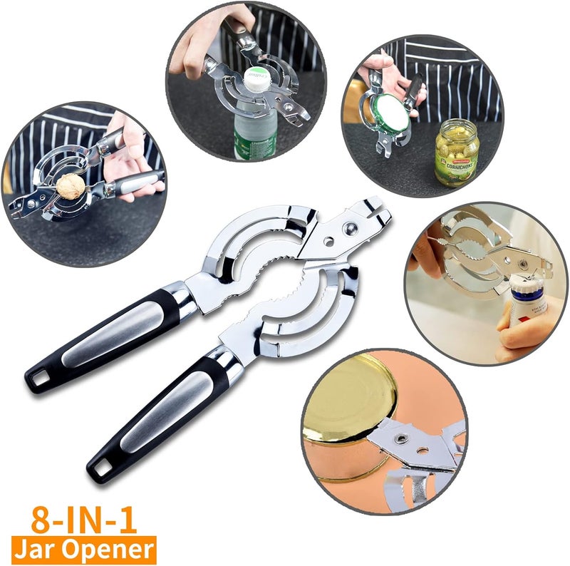 Zoiwdur Jar Opener, Multi Jar Opener for Weak Hands, Stainless Steel Jar Lid Opener, Beer Bottle Opener for Arthritic Hands, Seniors with Arthritis - Image 4