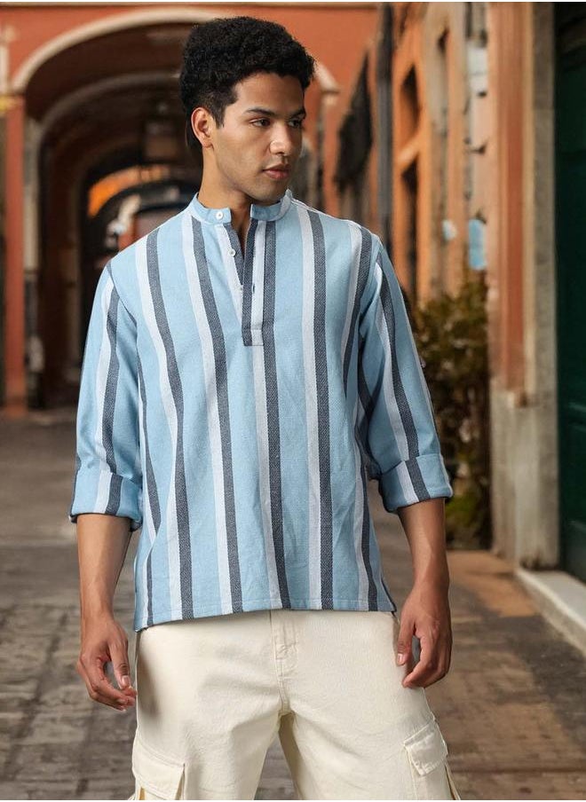 HIGH STAR Men Relaxed Fit Striped Casual Shirt  - Image 1